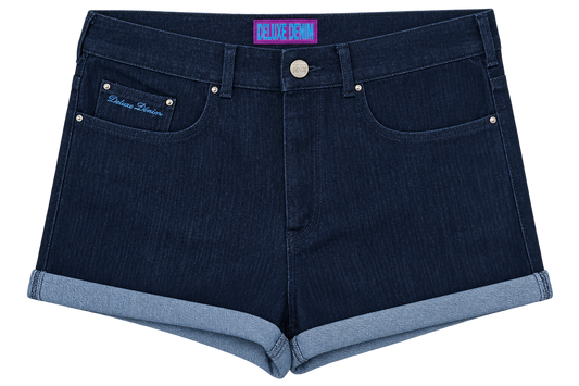 Script Denim Shorts