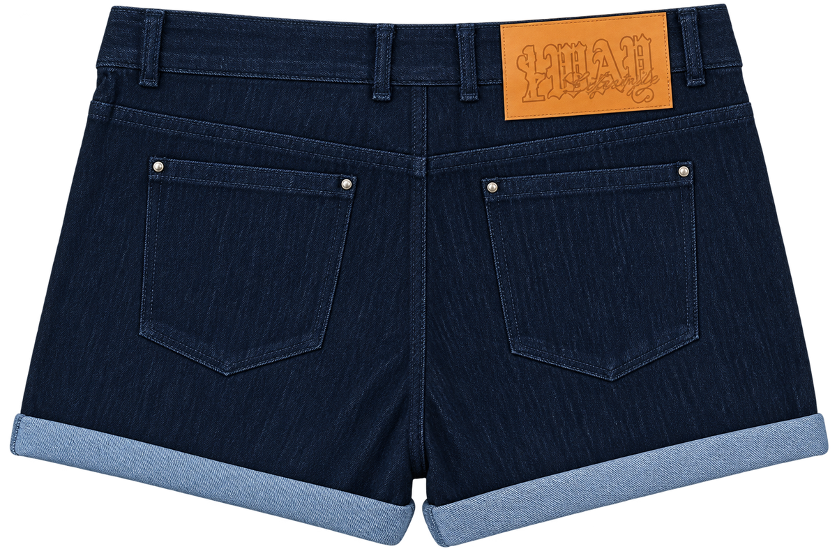 Script Denim Shorts